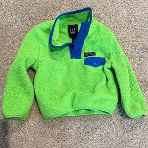 GAP Bright Green Fleece with Blue Trim